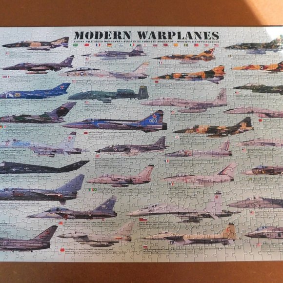 Modern Warplanes 1000 Piece Jigsaw Puzzle Eurographics 19 x 27 COMPLETE - Picture 1 of 11